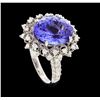 Image 4 : 14KT White Gold 6.13ct Tanzanite and Diamond Ring