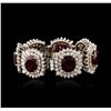 Image 2 : 14KT White Gold 66.64ctw Ruby and Diamond Bracelet