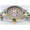 Image 2 : Rolex Ladies Two Tone 14KT Yellow Gold Emerald and Diamond Datejust Wristwatch