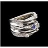 Image 1 : 14KT White Gold 0.18ct Blue Sapphire and Diamond Ring