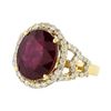 Image 1 : 14KT Yellow Gold 8.23ct Ruby and Diamond Ring