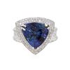 Image 2 : 14KT White Gold GIA 8.97ct Tanzanite and Diamond Ring