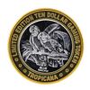 Image 2 : .999 Fine Silver Tropicana Las Vegas $10 Casino Limted Edition Gaming Token