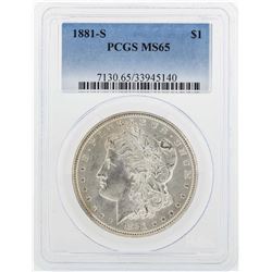 1881-S $1 Morgan Silver Dollar Coin PCGS MS65