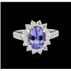 Image 2 : 14KT White Gold 2.50ct Tanzanite and Diamond Ring