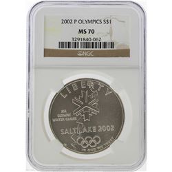 2002-P $1 Salt Lake Olympics Silver Coin NGC MS70