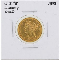 1893 $5 Liberty Head Half Eagle Gold Coin