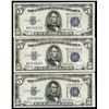 Image 1 : Lot of (3) 1934C $5 Silver Certificate Notes