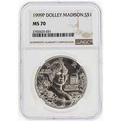 1999-P $1 Dolley Madison Commemorative Silver Coin NGC MS70