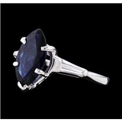 14KT White Gold 2.13ct Blue Sapphire and Diamond Ring