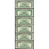 Image 2 : Lot of (6) 1953B $5 Silver Certificate Notes