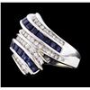 Image 1 : 14KT White Gold 1.26ctw Sapphire and Diamond Ring