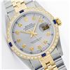Image 1 : Rolex Mens Two Tone Sapphire and Diamond Datejust Wristwatch