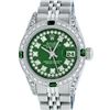 Image 1 : Rolex Ladies Stainless Steel Emerald and Diamond Datejust Wristwatch