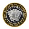 Image 2 : .999 Fine Silver Gold Coast Las Vegas $10 Casino Limted Edition Gaming Token