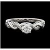 Image 2 : 14KT White Gold 0.56ctw Diamond Ring