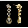 Image 2 : 14KT Yellow Gold 1.32ctw Diamond Earrings