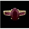 Image 2 : 14KT Yellow Gold 3.00ctw Ruby and Diamond Ring