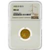 Image 1 : 1925-D $2 1/2 Indian Head Quarter Eagle Gold Coin NGC MS62