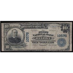 1902 $10 The First National Bank of Biloxi Mississippi National Currency Note