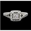 Image 2 : 14KT White Gold 0.50ctw Diamond Ring