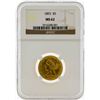 Image 1 : 1893 $5 Liberty Head Half Eagle Gold Coin NGC MS62