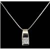 Image 2 : 14KT White Gold 0.25ctw Diamond Pendant with Chain