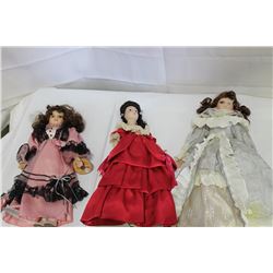 THREE PORCELAIN COLLECTIBLE DOLLS