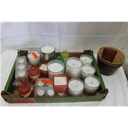 TRAY OF NEW CANDLES