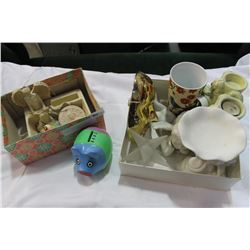 LOT OF CANDLE HOLDERS AND COLLECTIBLE SMALLS