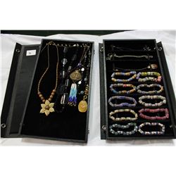 TWO JEWELLRY CASES WITH CONTENTS