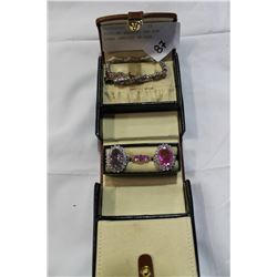 STERLING BRACELET AND RING AND OTHER JEWELLRY IN CASE