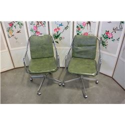 PAIR OF SWIVEL RETRO CHAIRS