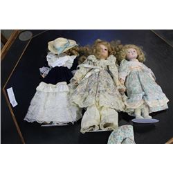 THREE COLLECTIBLE PORCELAIN DOLLS