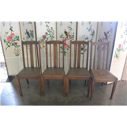 SET OF FOUR OAK DINING CHAIRS