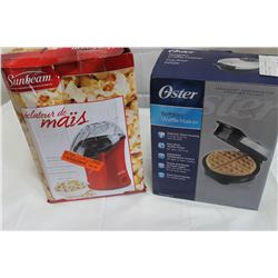 SUNBEAM POPCORN MAKER AD WAFFLE MAKER