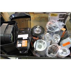 LOT OF HOUSEHOLD APPLIANCES AND PAPER SHREDDER AND COFFEE