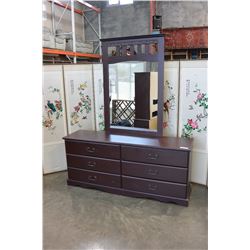 CHERRY LOWBOY DRESSER WITH MIRROR