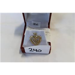 18KT YELLOW GOLD FILIGREE HEART PENDANT RETAIL $800