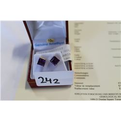 10KT YELLOW GOLD AND GENUINE AMETHYST EARRINGS WITH