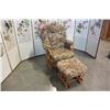 Image 1 : OAK FRAMED PLATFORM ROCKER AND STOOL