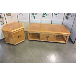 OAK COFFEE AND ENDTABLE SET