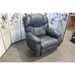 OVERSIZED BLACK LEATHER LAZYBOY RECLINER