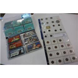 LOT OF COLLECTIBLE COINS AND CARDS