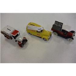 THREE COIN BANK VEHICLES