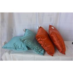 TWO PAIR OF SILK PILLOWS