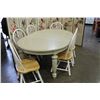 Image 1 : ROUND MODERN DINING TABLE WITH LEAF AND SIX ARROWBACK CHAIRS