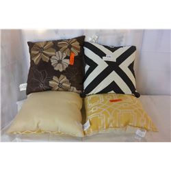 FOUR VARIOUS DESIGNER THROW PILLOWS