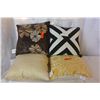 Image 1 : FOUR VARIOUS DESIGNER THROW PILLOWS