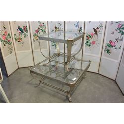 DESIGNER GLASS TOP COFFEE TABLE AND ENDTABLE